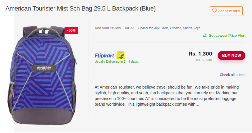 american tourister mist sch bag 29.5 l backpack